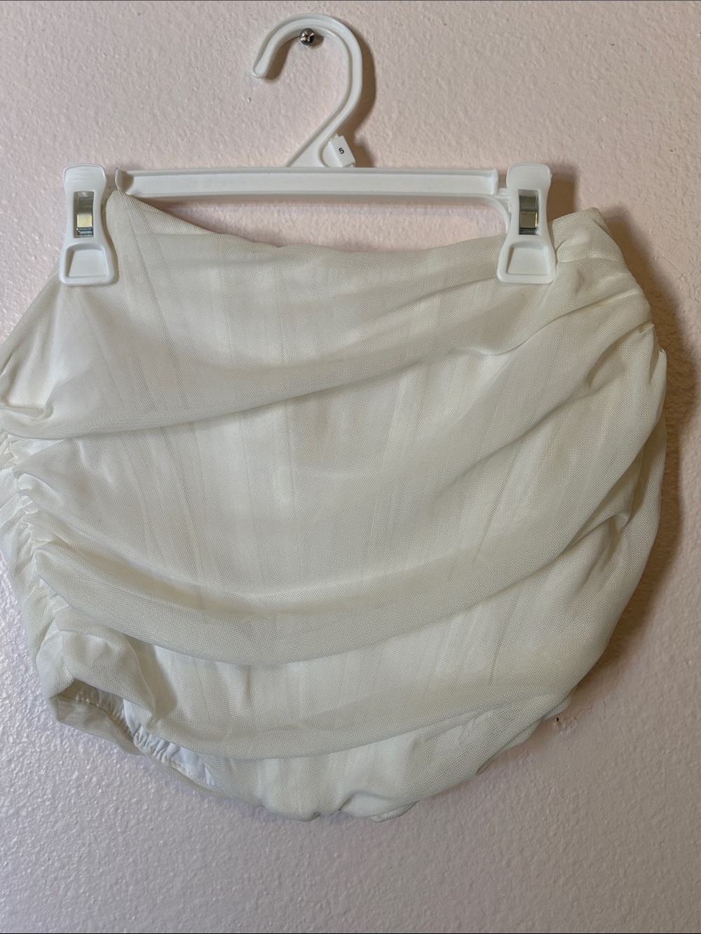 Woman’s White Mesh Corset Tube Top, Size S